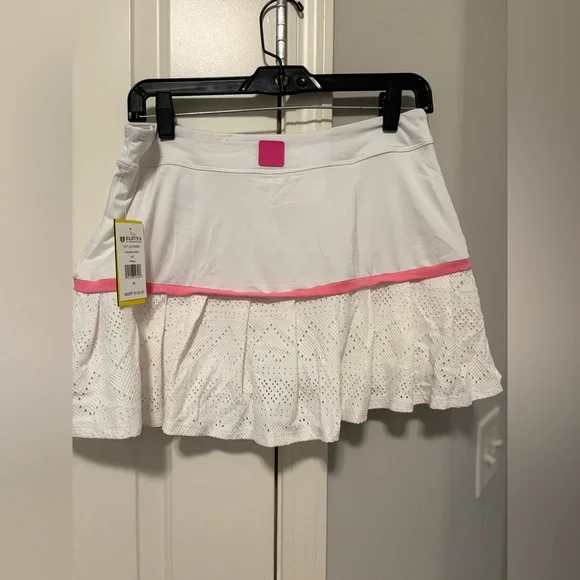 Eleven Venus Williams Devotion Skort Tennis Skirt White Hearts Pink Stripe M NWT - Picture 7 of 13